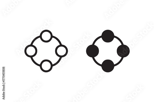 square geometric circle cluster minimal vector emblem design