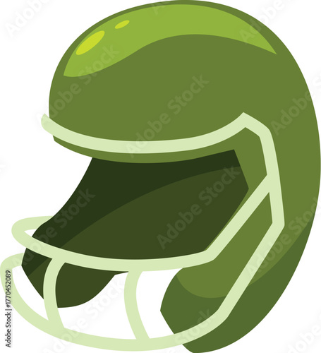 Green football helmet ensuring player safety during a thrilling game