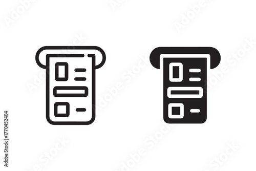 receipt receipt printout icon for finance payment terminal interface