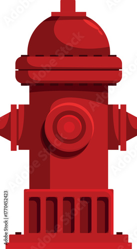 Red fire hydrant standing ready for use in case of fire emergency