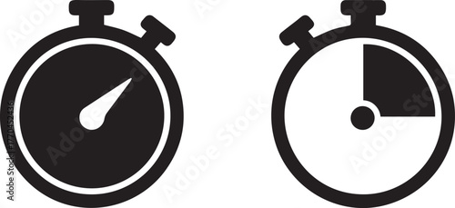 stopwatch icon set vector timer symbols for apps and web