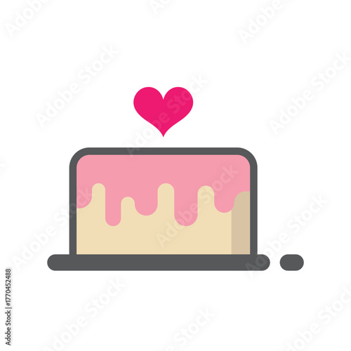 cake with a pink heart