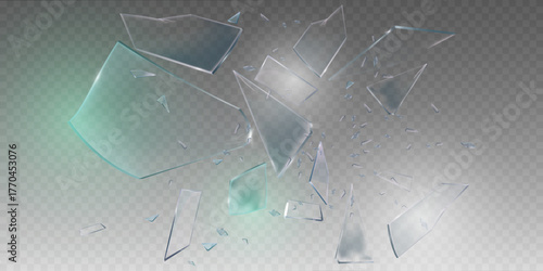 Magical glowing glass shards and glare.