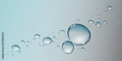 Water droplets background with reflection and light