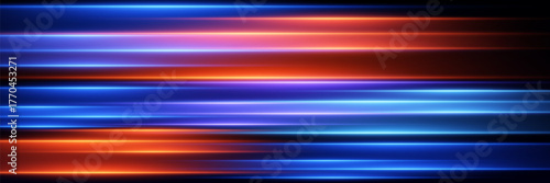 Modern glowing neon lines of movement and light.
