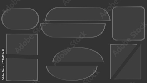 Transparent Glass shape set. Light frame liquid glass, glass panel set for mobile and web app, White ui light frame square and circle banner. HUD design element interface,.vector illustration 