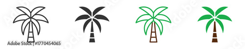 Plam tree icon set, tropical plam trees icon , vector illustration .