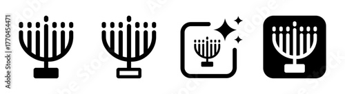Hanukkah candle icon with festival sign and traditional Hanukkah symbol in transparent PNG vector illustration