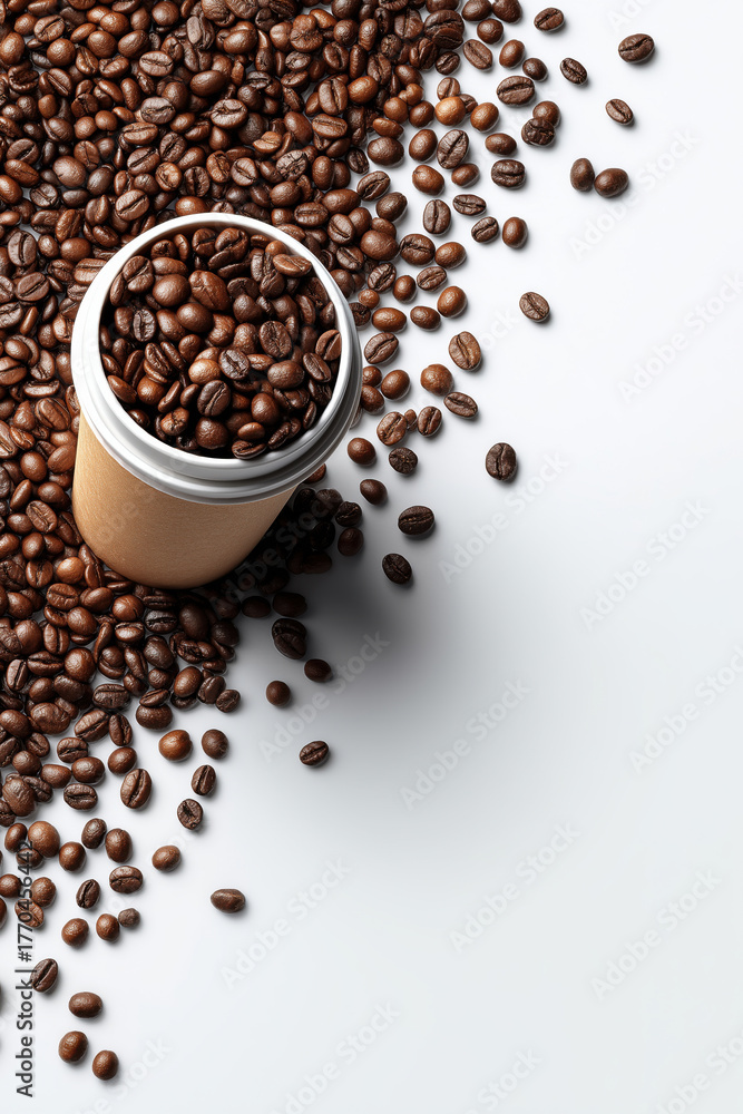 Obraz premium a disposable coffee cup on a white background.