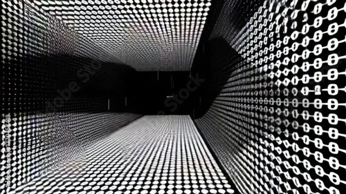 Binary Code Tunnel: Abstract Digital Data Stream Visualization