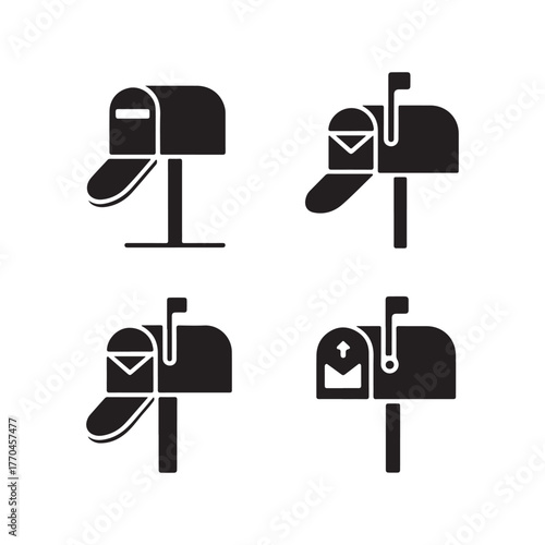 Postbox Mailbox Postal Service Icons Bundle