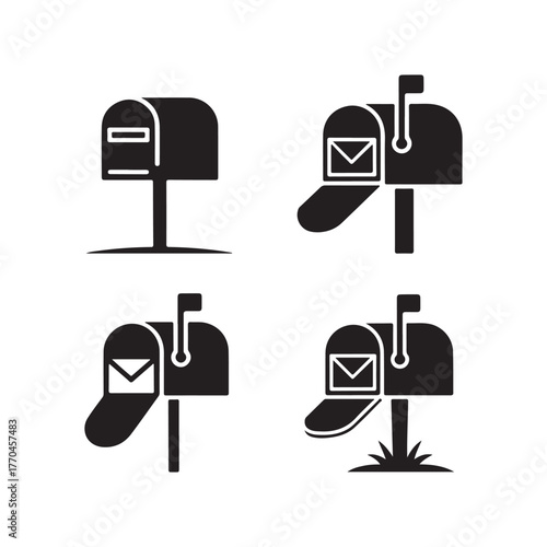 Postbox Mailbox Communication Icons Collection