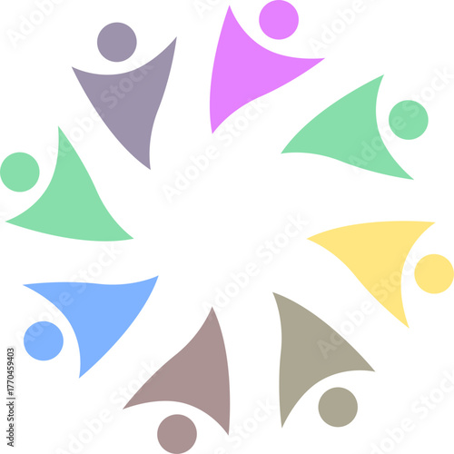 PEOPLE CONNECTED UNION TEAM TEAMWORK SIGN SYMBOL LOGO
