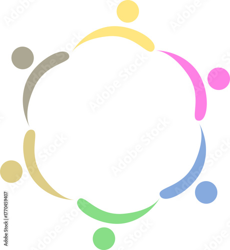 PEOPLE CONNECTED UNION TEAM TEAMWORK SIGN SYMBOL LOGO

