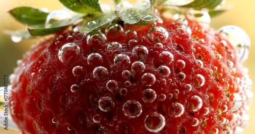 Wallpaper Mural Close-up of a strawberry with water droplets on its surface, showcasing freshness. Torontodigital.ca