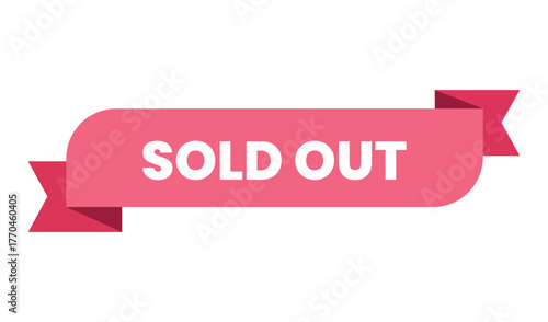 Pink ribbon banner with sold out text