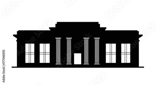 Collection of various black silhouette leaves and ferns on a white background