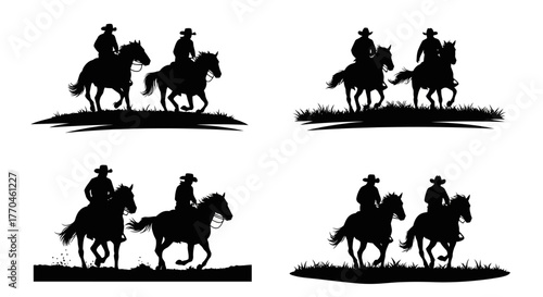 Two boys running and splashing through water silhouette illustration