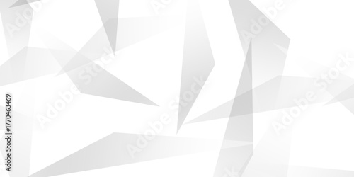 Abstract background with liens and triangles shape on white background. White and grey geometric overlapping rectangle pattern Geometric background soft shadows as patten ..White polygon textured .