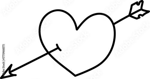 Heart with Arrow Outline