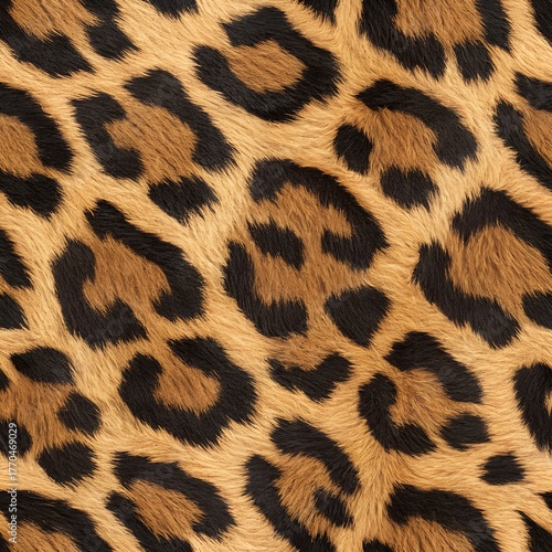 A realistic leopard fur texture, A spotted animal print background, Photorealistic image - Generative AI
