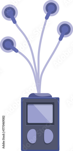 Portable muscle stimulator device with electrodes delivering electric impulses