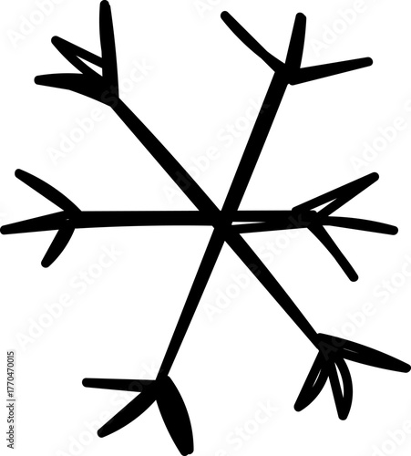 Hand-Drawn Snowflake Sketch
