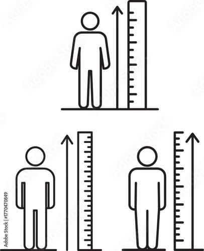 Human height measurement silhouette