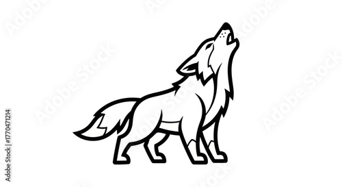 Howling Wolf Silhouette - A Majestic Creature of the Wild.