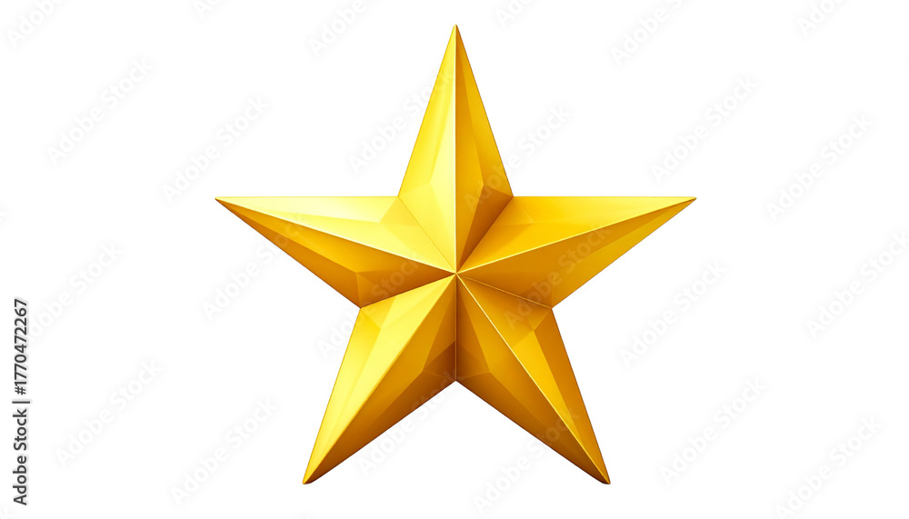 Obraz premium Golden Christmas star decoration isolated on white background