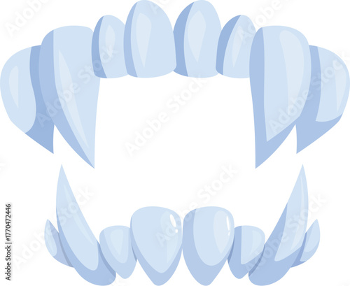 Cartoon drawing of vampire teeth baring fangs, ideal for halloween projects