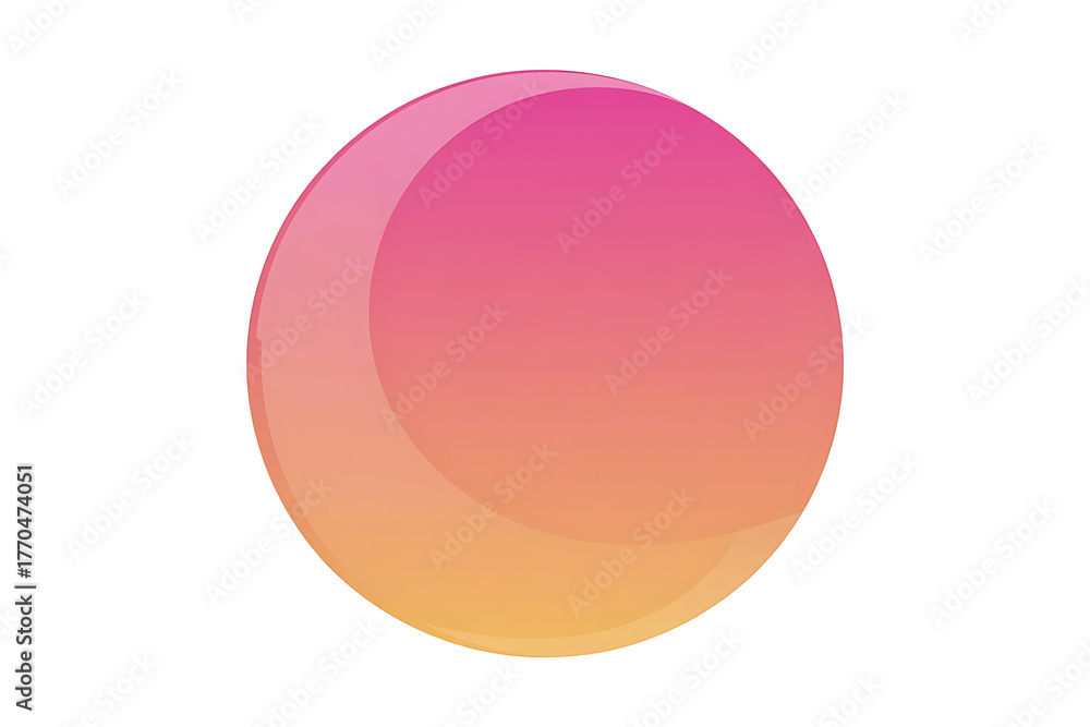 Obraz premium Gradient sphere blending pink and yellow hues, creating a smooth, luminous, and modern abstract design.