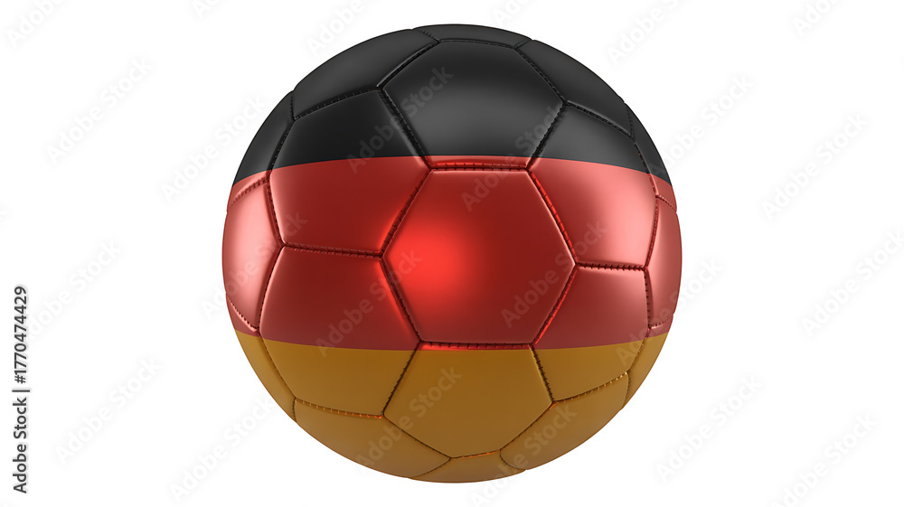 Fototapeta premium A soccer ball displays the colors of a nation, evoking sports and national pride.