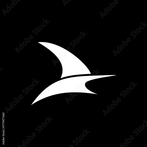 White ship icon. White ship logo. Vector illustration of a white ship, on a black background.
