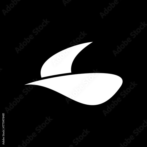 White ship icon. White ship logo. Vector illustration of a white ship, on a black background.