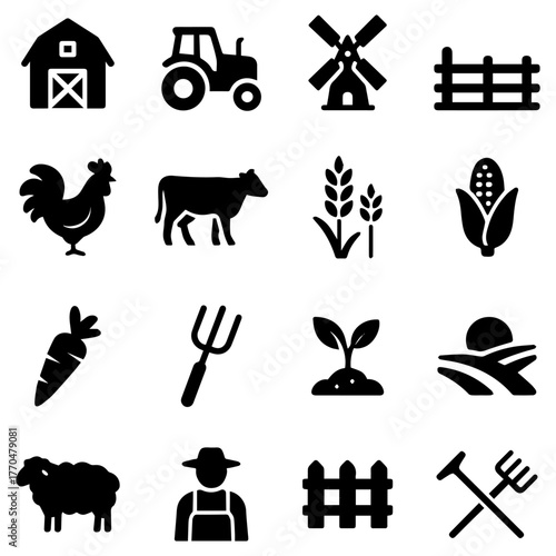 farm agriculture theme simple vector icon