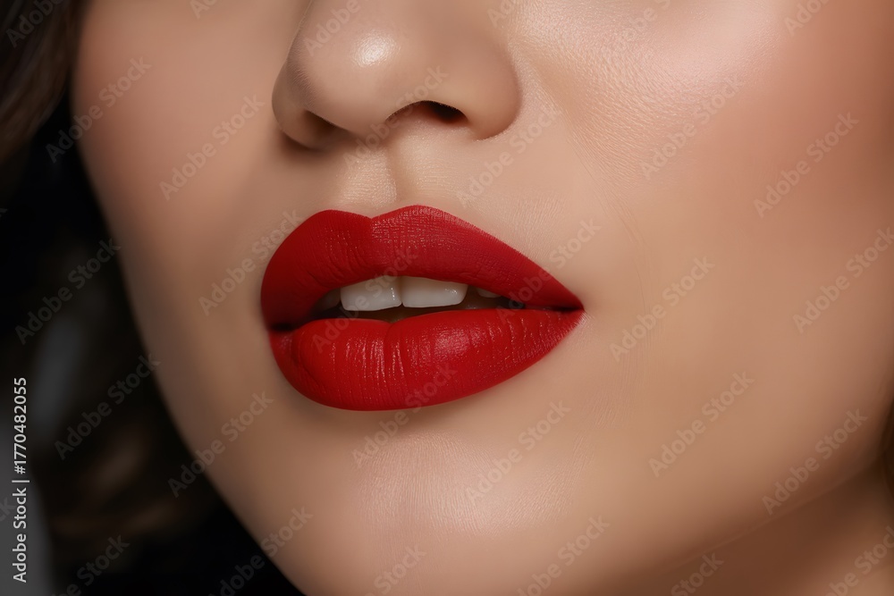 Fototapeta premium Glamorous Female Model with Perfect Lips