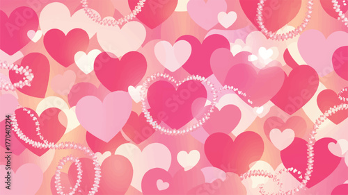 A beautiful background filled with many pink and red hearts