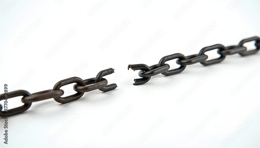 Fototapeta premium Broken Chains Symbolizing Freedom and Release for Motivational Blogs, Social Justice Websites, Emotional Awareness, and Growth Content