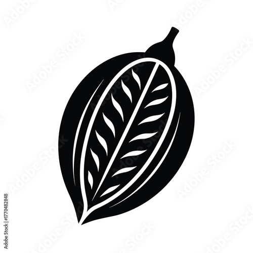 Cocoa Pod Icon Modern Flat Design
