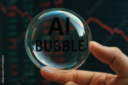 AI bubble market risk economy fear technology hype create intense tension in financial speculation scenes