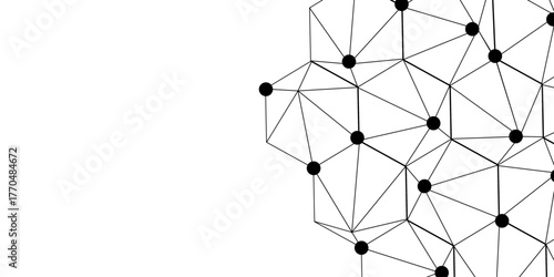 Abstract technology dot and line connection digital hi tech design concept background.  Space for text. Vector illustration.  Global network connection. Big data complex with compounds. 