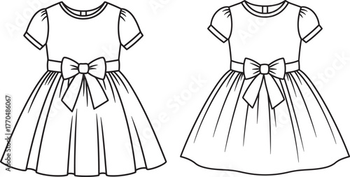 Children s party dress design silhouette
