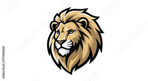 Majestic Lion Head with Golden Mane and Intense Gaze.