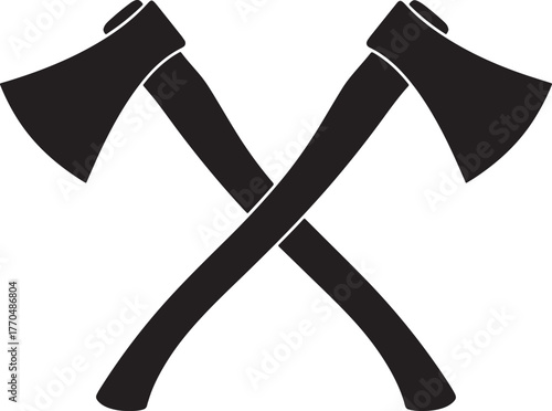 Crossed axes silhouette