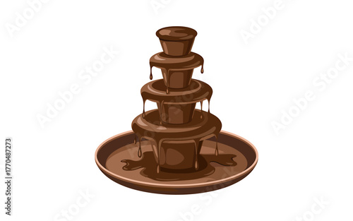 Decadent Chocolate Fountain Delight for Parties and Celebrations with Melting Chocolate Flowing Smoothly and Richly