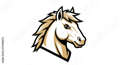 Majestic White Horse Head with Detailed Mane and Focused Gaze.