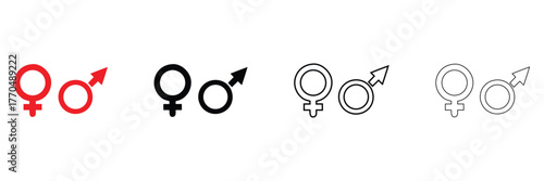 male female gender symbol vector icon, men women gender sign vector illustration