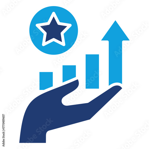 Value Creation Flat Blue Icon
