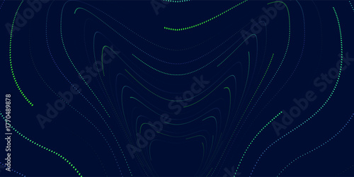 Background with simple geometric elements. A template for placing text. Big date, processing of digital information flow. A banner for a business presentation. Background of the current of particles.